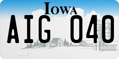 IA license plate AIG040