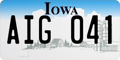 IA license plate AIG041