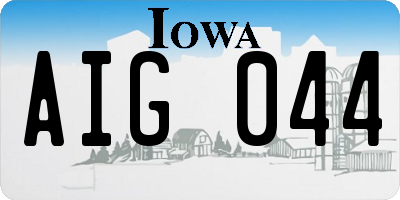 IA license plate AIG044