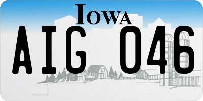IA license plate AIG046
