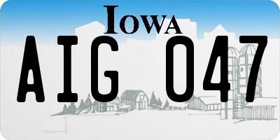 IA license plate AIG047