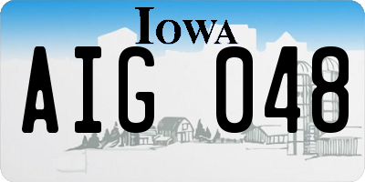 IA license plate AIG048