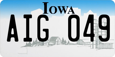 IA license plate AIG049