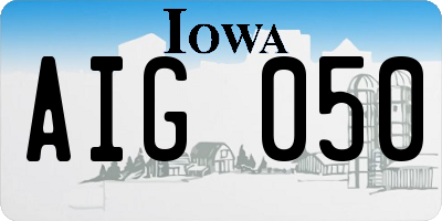 IA license plate AIG050
