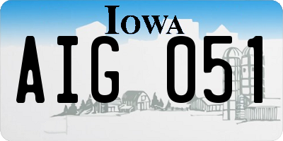 IA license plate AIG051