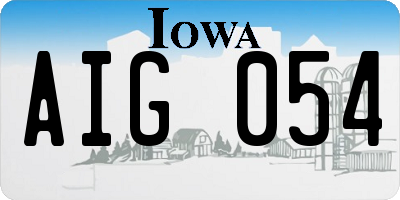 IA license plate AIG054