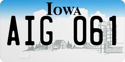 IA license plate AIG061