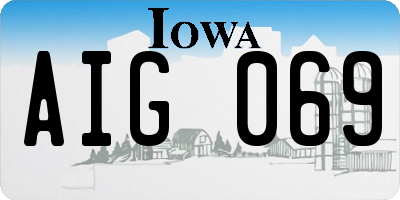 IA license plate AIG069