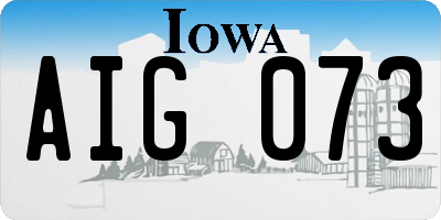 IA license plate AIG073