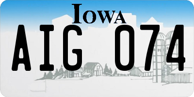 IA license plate AIG074