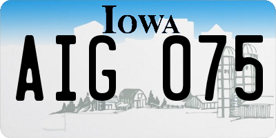 IA license plate AIG075