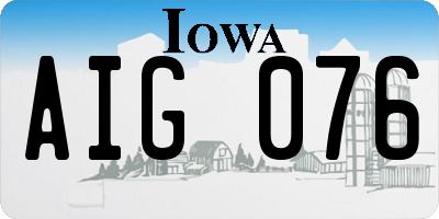IA license plate AIG076