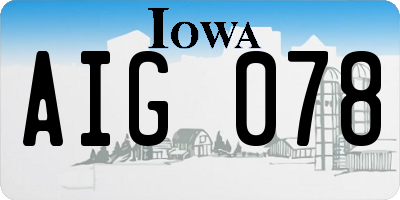 IA license plate AIG078