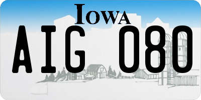 IA license plate AIG080