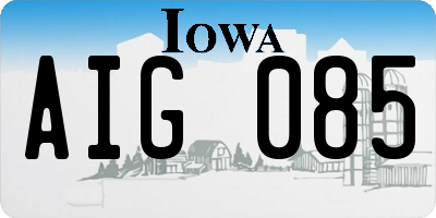 IA license plate AIG085