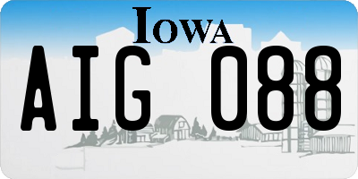 IA license plate AIG088