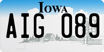 IA license plate AIG089