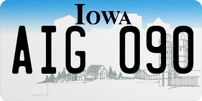IA license plate AIG090