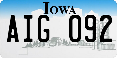 IA license plate AIG092