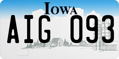 IA license plate AIG093