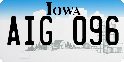 IA license plate AIG096