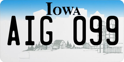 IA license plate AIG099