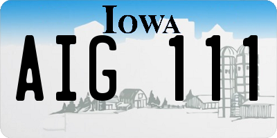 IA license plate AIG111