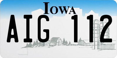IA license plate AIG112