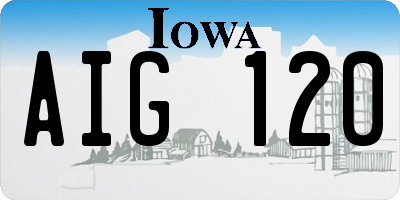 IA license plate AIG120