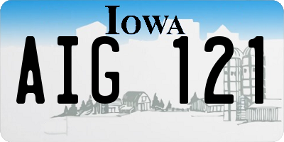 IA license plate AIG121