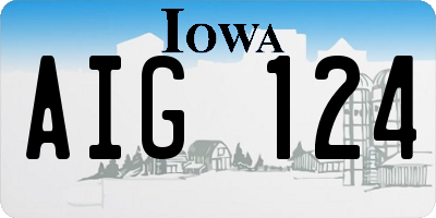 IA license plate AIG124