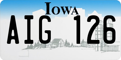 IA license plate AIG126