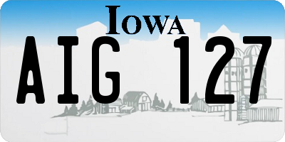 IA license plate AIG127