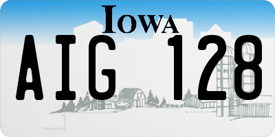 IA license plate AIG128