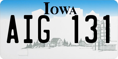 IA license plate AIG131