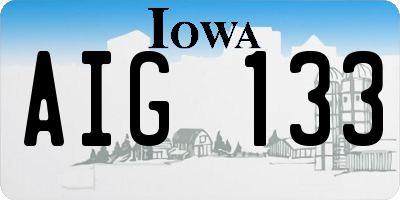 IA license plate AIG133