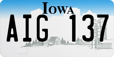IA license plate AIG137