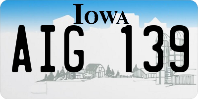 IA license plate AIG139