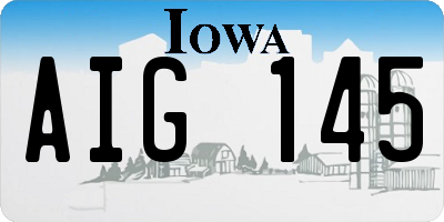 IA license plate AIG145