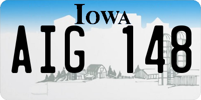 IA license plate AIG148