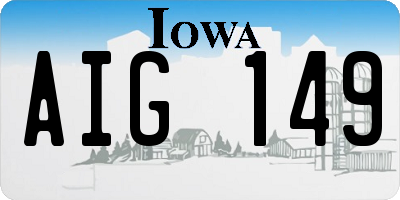 IA license plate AIG149