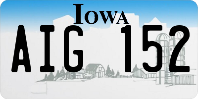 IA license plate AIG152