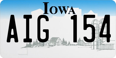 IA license plate AIG154