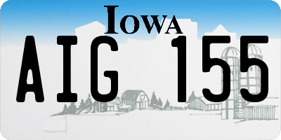 IA license plate AIG155