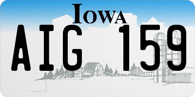 IA license plate AIG159