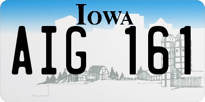 IA license plate AIG161