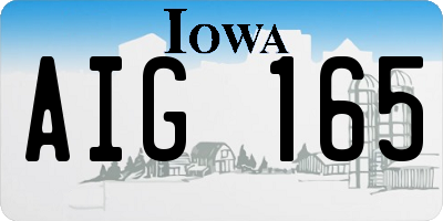 IA license plate AIG165