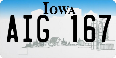 IA license plate AIG167
