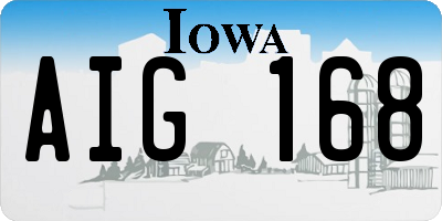 IA license plate AIG168