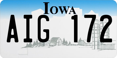 IA license plate AIG172